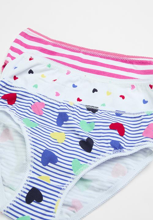 MINOTI - Girls aop hearts 3 pack knickers - multi 