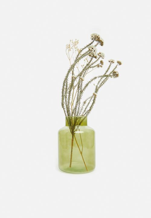 H&S - Funnel recycled glass vase - green