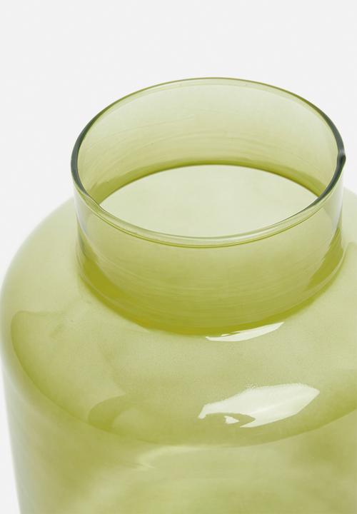 H&S - Funnel recycled glass vase - green