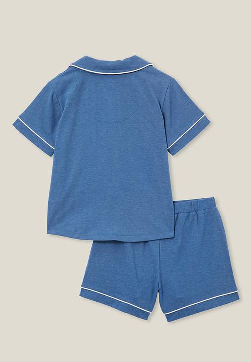 Cotton On - Perry short sleeve pyjama set - petty blue