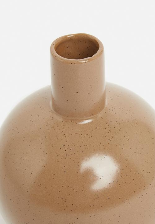 H&S - Porcelain belly vase - matte brown