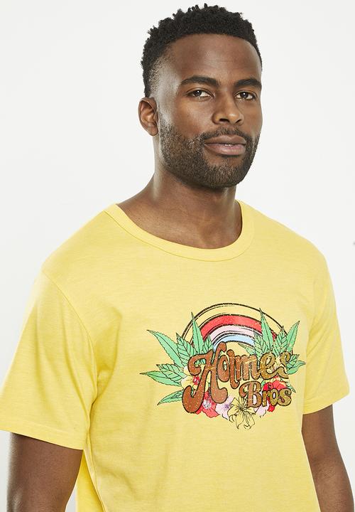 Holmes Bro's - Holmes rainbow tee - bright yellow