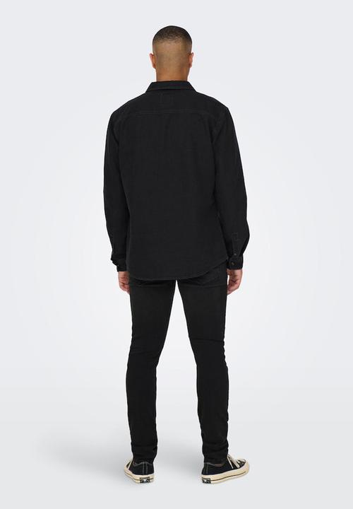 Only & Sons - Onsbane denim 3247 shirt  - dark grey denim