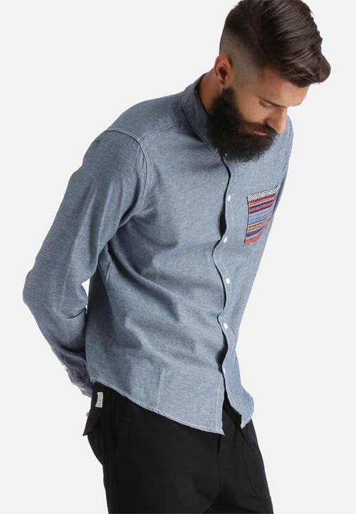 Another Influence - Denim Shirt with Aztec Pocket