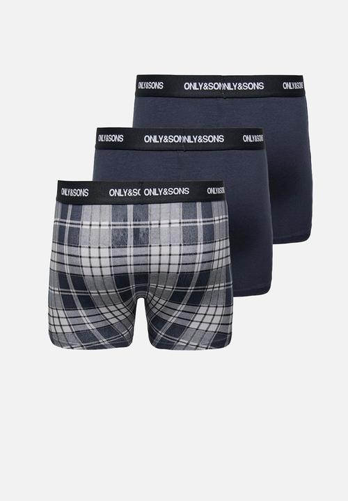 Only & Sons - Onsfitz print trunk 3 pack - dark navy multi 