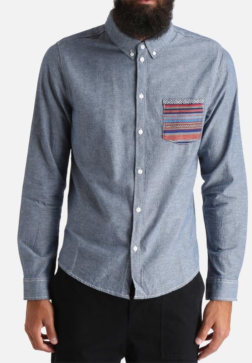Another Influence - Denim Shirt with Aztec Pocket