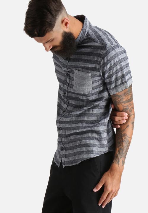 Another Influence - Stripped Short Sleeve Shirt