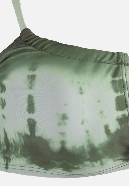Daisy Street - Bikini top - green & cream