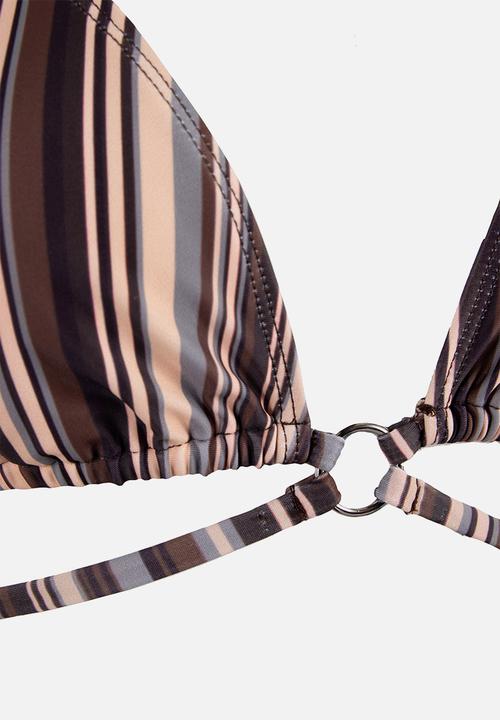 Daisy Street - Bikini top - brown stripe