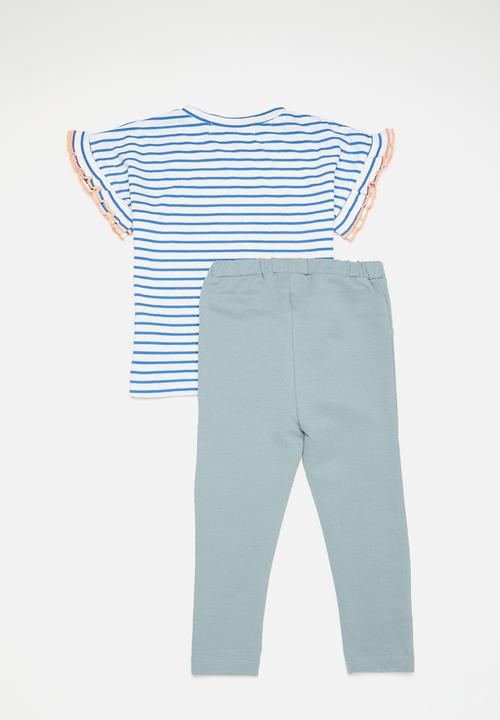 MINOTI - 2 Pack stripe T-shirt & jegging set - multi