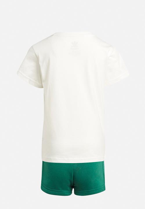 adidas Originals - Short tee set - off white & collegiate green