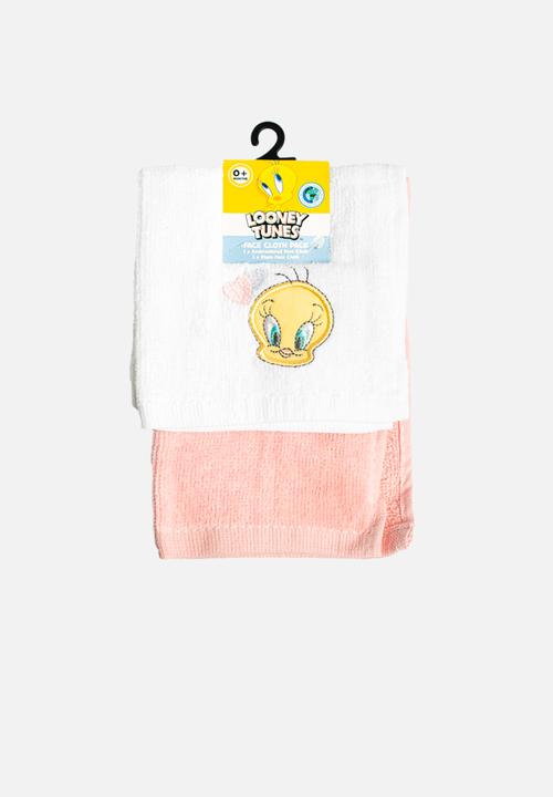 Character Group - Tweety 2 pack face cloth - pink & white