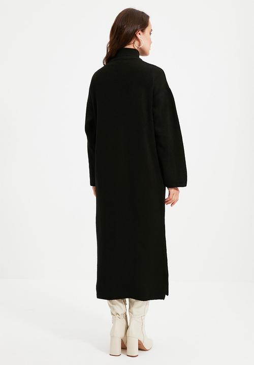 Trendyol - Modest poloneck knit dress - black