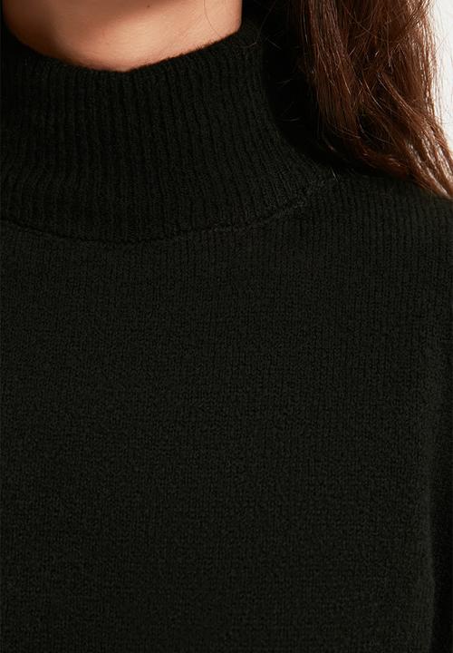 Trendyol - Modest poloneck knit dress - black