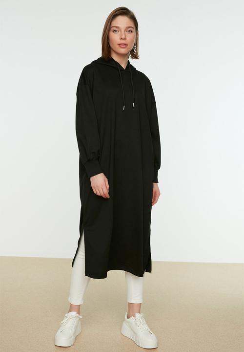 Trendyol - Modest sweat shirt dress - black