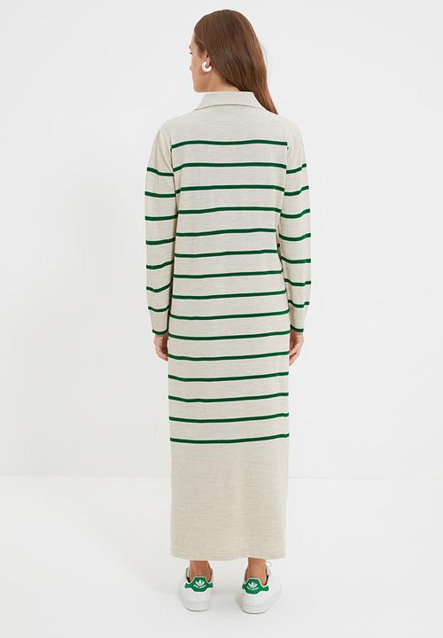 Trendyol - Modest knit maxi dress - beige