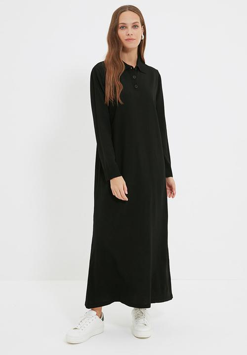 Trendyol - Modest knit maxi dress - black