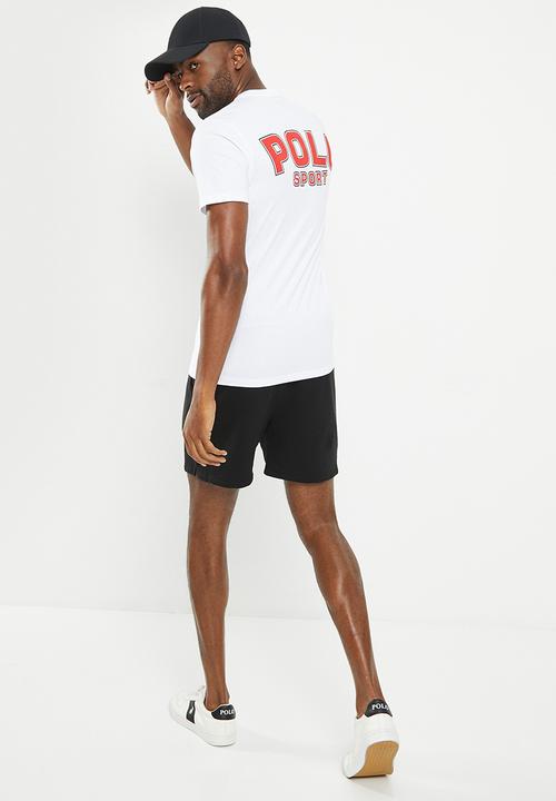 POLO - men sport short sleeve back logo tee - white