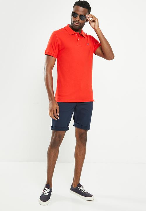 POLO - Mens classic pique short sleeve golfer - orange
