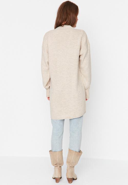 Trendyol - Modest long basic cardigan - stone