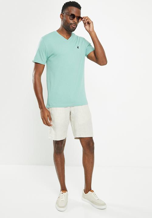 POLO - Mens V-neck short sleeve tee - light blue