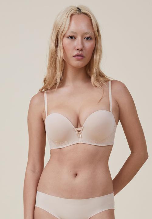 Cotton On - Everyday lace strapless push up 2 - frappe