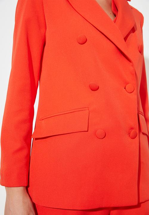 Trendyol - Double-breasted blazer - red