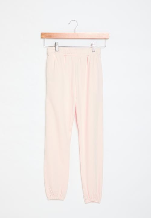 MINOTI - Girls basic emb fleece jogpant - light pink