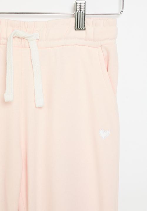 MINOTI - Girls basic emb fleece jogpant - light pink