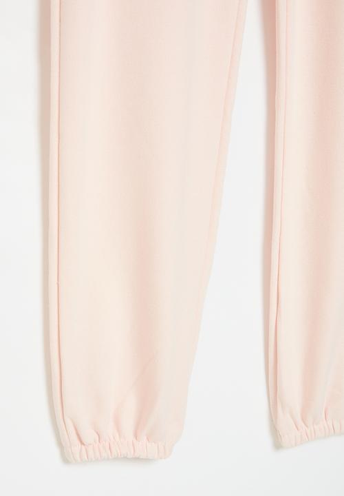 MINOTI - Girls basic emb fleece jogpant - light pink