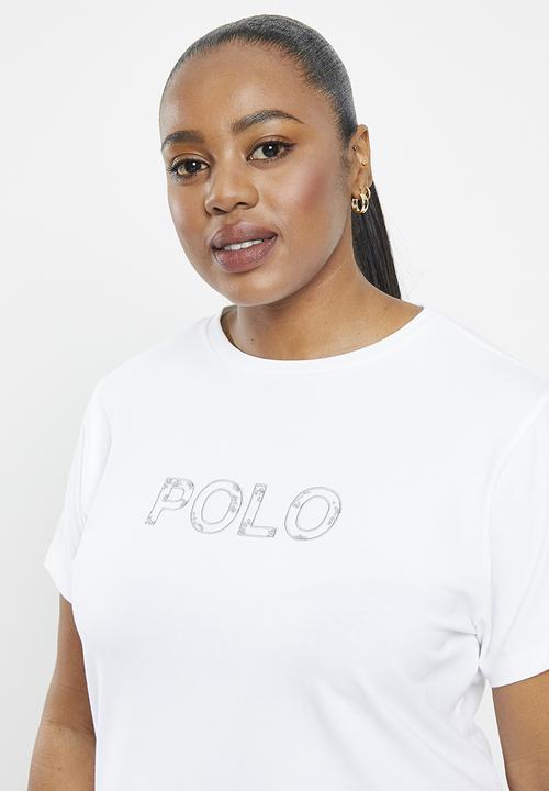 POLO - Plus sadie beaded tee - white