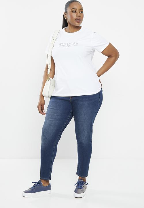 POLO - Plus sadie beaded tee - white