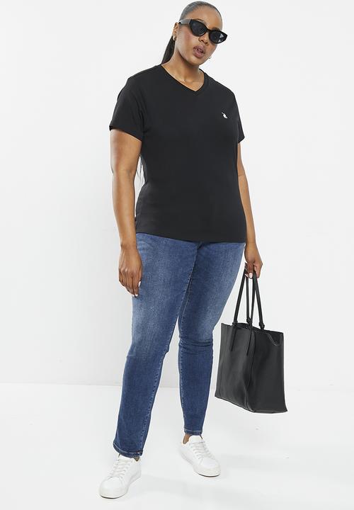 POLO - Plus kelly v-neck tee - black