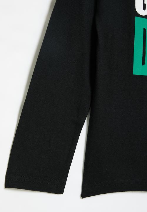 MINOTI - Boys basic good days drop hem top - black 