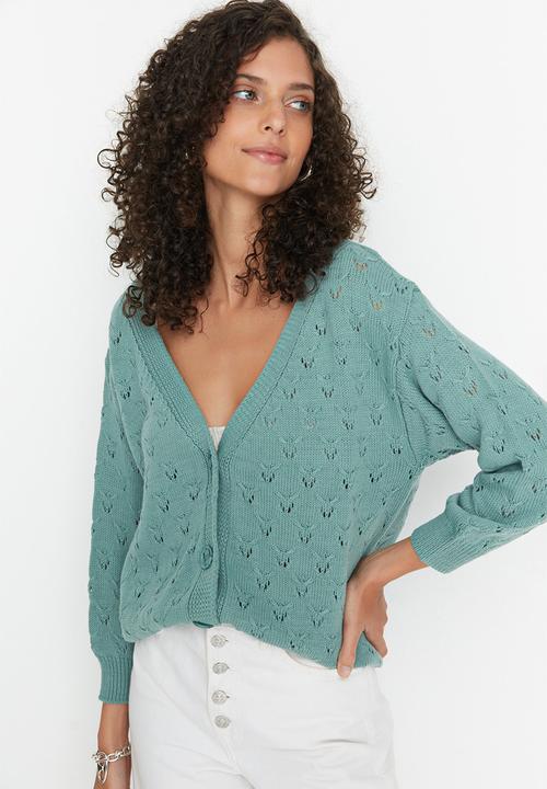 Trendyol - Ajouré cardigan - mint