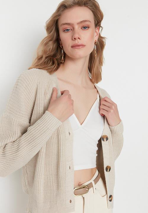 Trendyol - Basic regular cardigan - stone