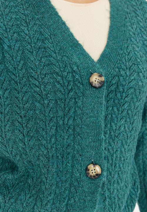 Trendyol - Button down relaxed cardigan - petrol