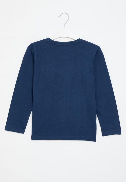 MINOTI - Boys basic nope drop hem top - blue