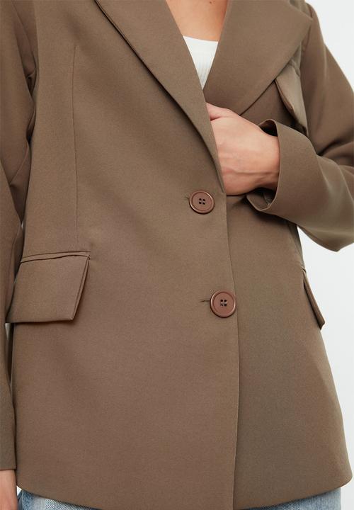 Trendyol - Oversized basic blazer - brown