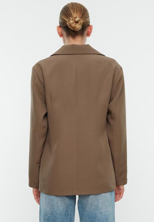 Trendyol - Oversized basic blazer - brown