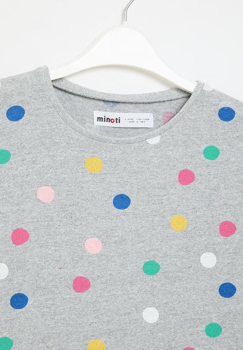 MINOTI - Girls basic spotty aop graphic long sleeve top - multi