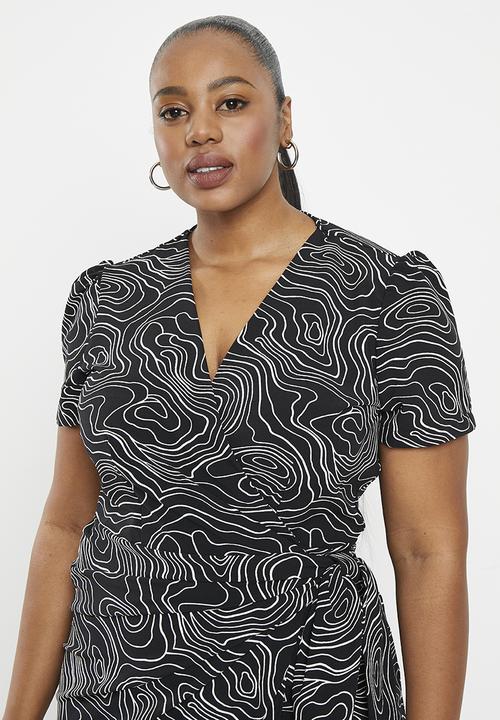 Me&B - Wrap dress - black & white