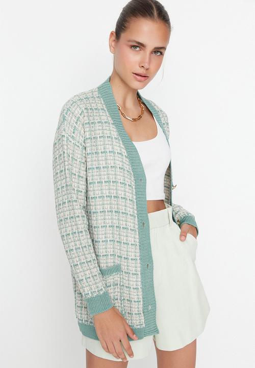Trendyol - Oversized textured cardigan - mint