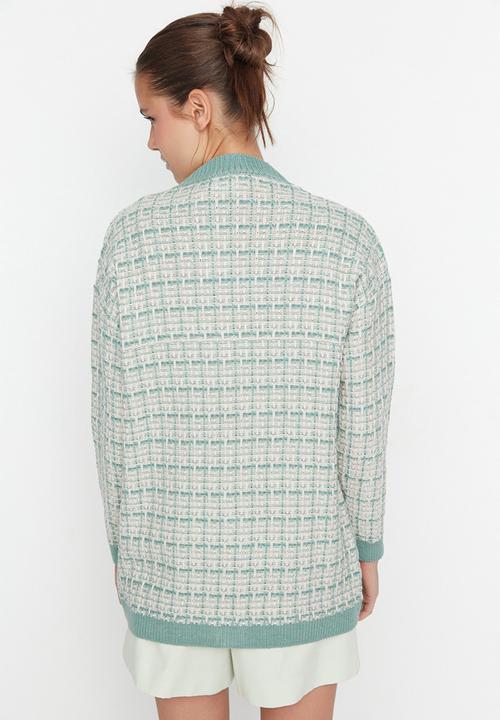 Trendyol - Oversized textured cardigan - mint