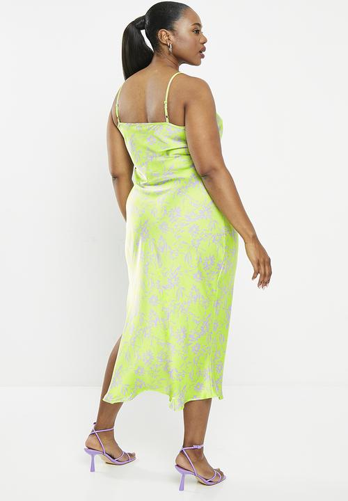 Me&B - Plus the asanda dress - lime & lilac floral