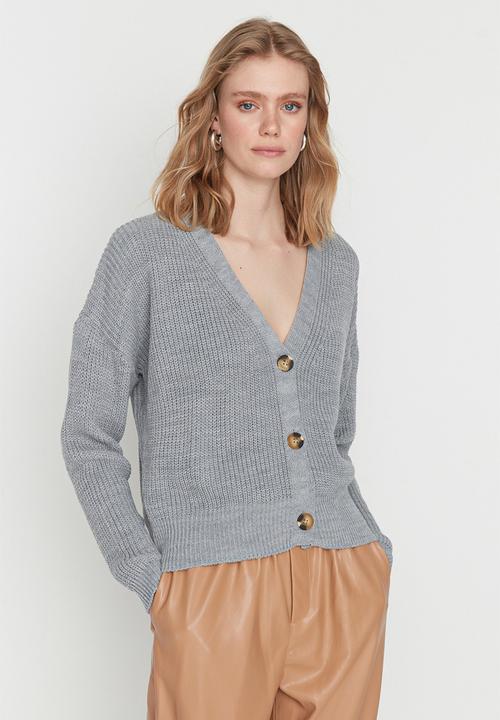 Trendyol - Basic regular cardigan - grey