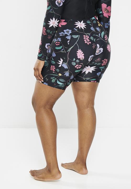 Lizzy - Plus mirchi elasticated cycle legging - dark indigenous floral