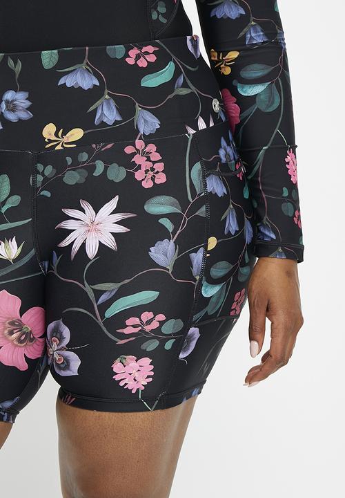 Lizzy - Plus mirchi elasticated cycle legging - dark indigenous floral