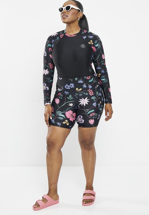 Lizzy - Plus mirchi elasticated cycle legging - dark indigenous floral