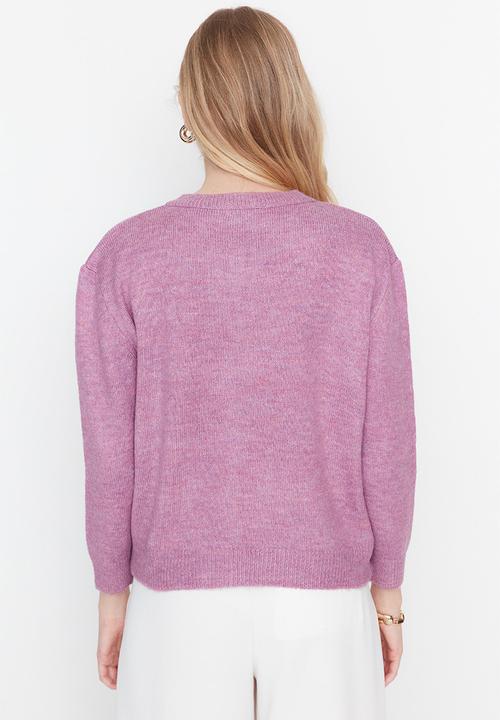 Trendyol - Heart button detail cardigan - lilac
